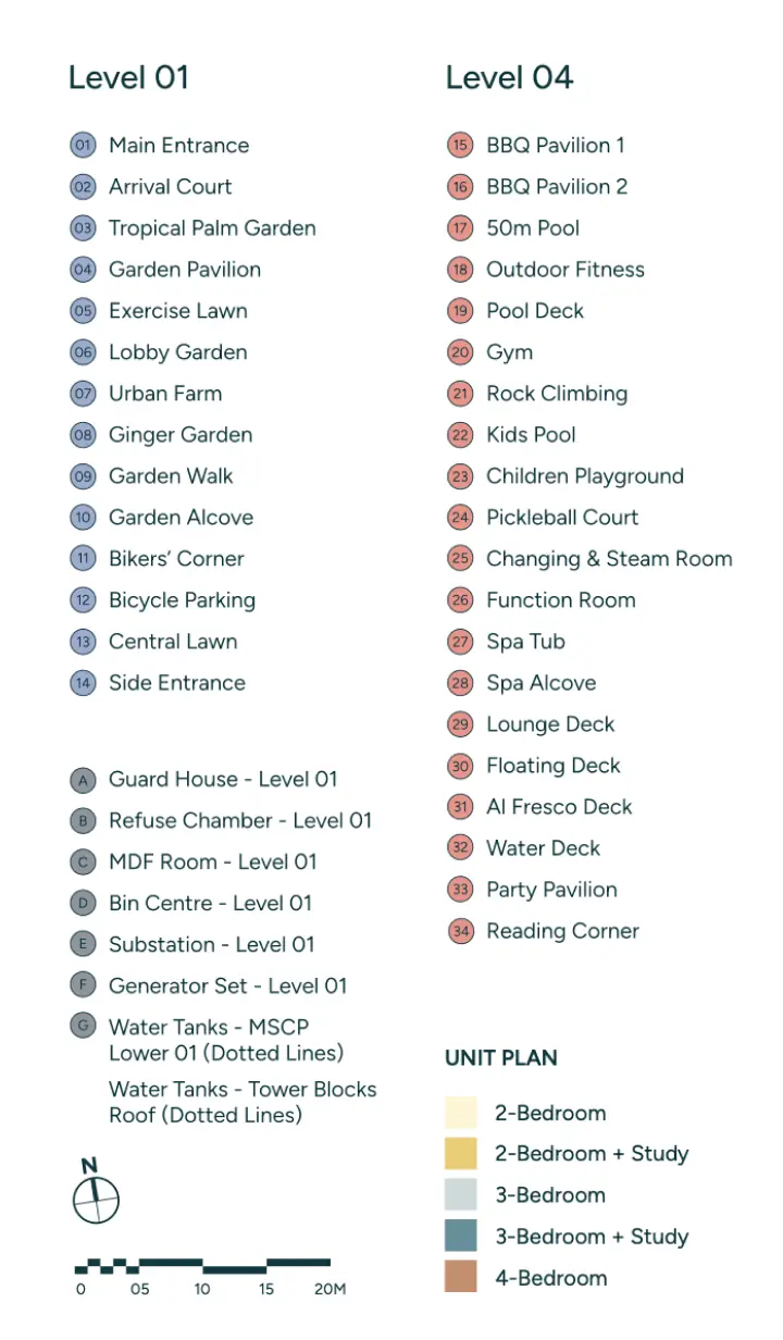 Amenity List: A list of Hillhaven’s many amenities, including BBQ pavilions, pools, a playground, gym, and more, thoughtfully designed to offer something for everyone within the community.